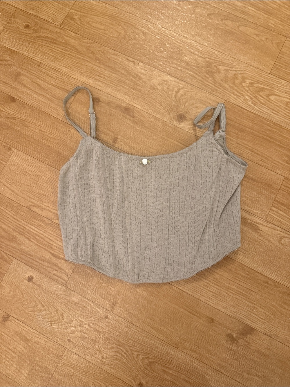 Light Gray Knit Cami Corset Top - Women